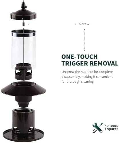 Squirrel-Proof Bird Feeder for Outdoor Hanging Wild Bird Seeds.