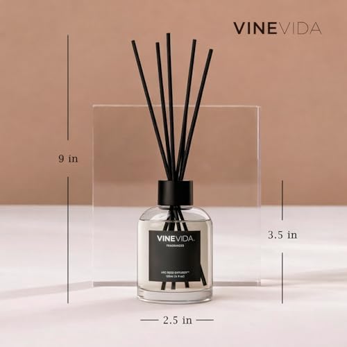 VINEVIDA Reed Diffuser Lime Basil & Mandarin | Diffuser Reed for Home & Bathroom | Long-Lasting Scent Sticks Set | Oil Stick Diffuser | Bathroom Scent
