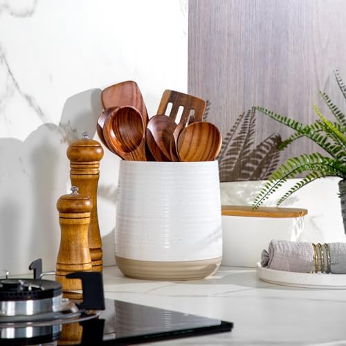 6.8" Large Ceramic Utensil Holder for Kitchen Counter