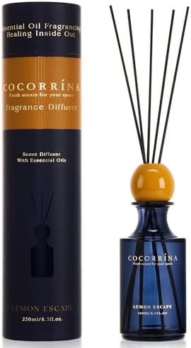COCORRÍNA Reed Diffuser 8.5 oz Large Capacity Lemon Escape Scent