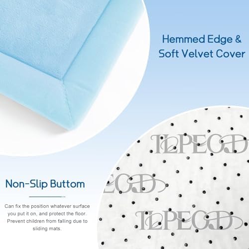 Baby Play Mat for Floor Nursery Muscle Area Rug Playroom Rug 65"x50" Elastic Foam 1.3" Thick Crawling Mat for Babies,Toddlers, Infants(Ice Blue)
