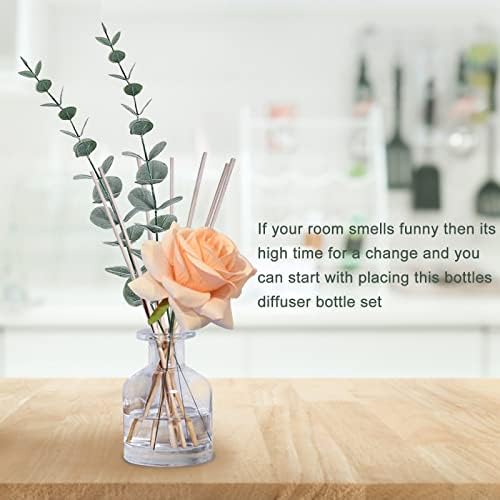 HOSSIAN 150ml/5.07oz 3PCS Reed Diffuser Bottles,Fragrance Diffuser Empty Bottle with 28pcs Reed Sticks for Home Fragrance Accessories and Women Gift Room,Home,Bathroom Decor (Clear)