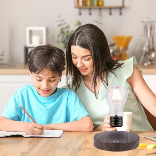Magnetic Levitation Floating Light Bulb Lamp, Levitating Lamp Rotating LED Light Bulb Night Light Decorative Desk Lamp for Home Table Decor