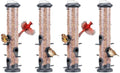 Kingsyard 4 Pack Tube Feeders with 6 Feeding Ports for Outdoors Hanging, Premium Hard Plastic Weatherproof & Steel Hanger, Attracting for Wild Birds (Black)