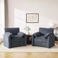 Howjoe 2 Pack Accent Chair for Living Room, Oversized Armchair, Blue