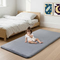 1.3" Thick Baby Bedside Floor Mat Plush 28x72 Runner Rug Light Grey