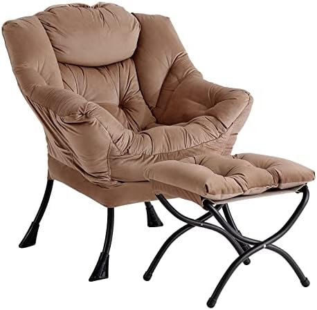 LITA Lazy Chair with Ottoman, Comfy Accent Reading Chair