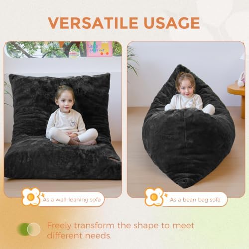 MAXYOYO 3 in 1 Kids Bean Bag Chair, Comfy Floor Sofa with Removed Cover
