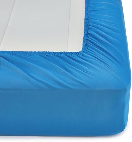Amazon Basics 5-Piece Microfiber Kid's Bed-in-a-Bag Bedding Set, Twin, Blue, Solid