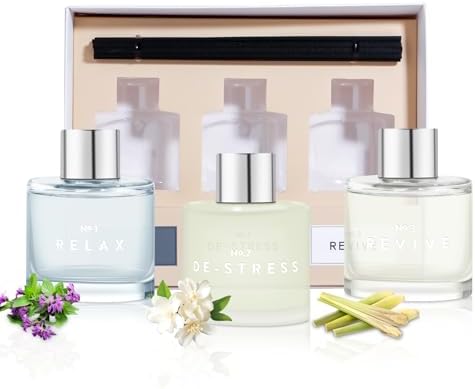 3 Pack Fragrance Reed Diffuser, 50ML Patchouli Jasmine Lemongrass