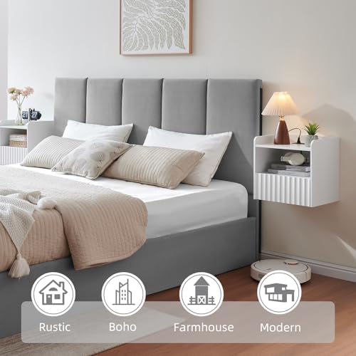 BuildHom 16"Wide Floating Nightstand Set of 2 for Bedroom