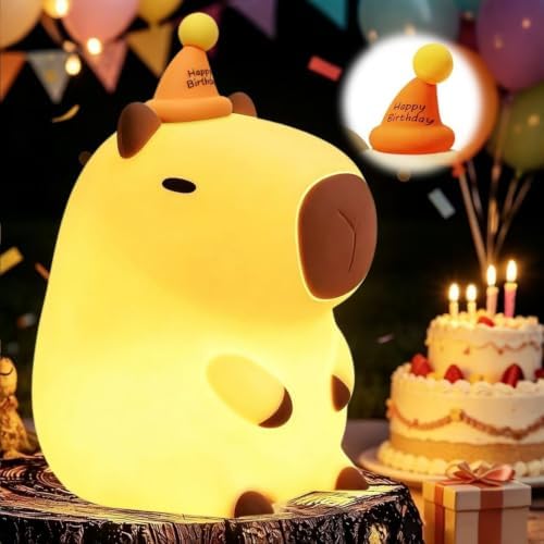 YR YRHH-PET Capybara Birthday Gifts Night Light, Squishy Cute Lamp, Fun Toy