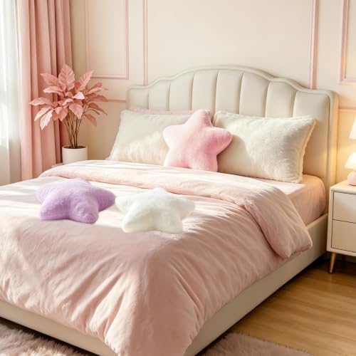 Star Pillow 15.4" Pink Decorative Throw Pillows for Girls Bedroom Decor