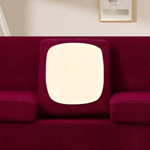 U-NICE HOME 3 Pieces Stretch Couch Cover Sofa Slipcover, Burgundy