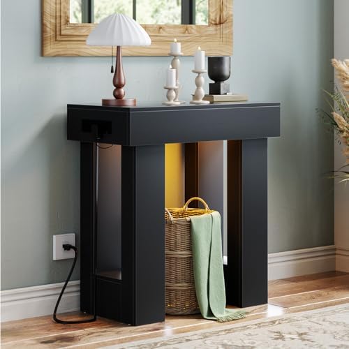 Unikito 32" Entry Table with Sensor Light & AC Outlets with USB-C Ports