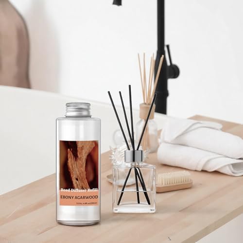 STRN Reed Diffuser Oil Refill, Ebony Agarwood Scented Diffuser 6.8 Fl Oz
