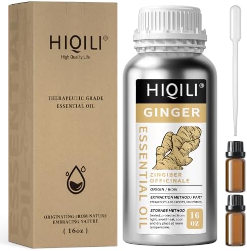 HIQILI Ginger Oil for Hair, Massage & Skin