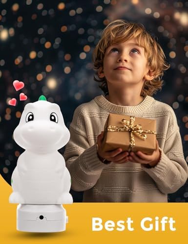 L LOHAS LED Plug in Night Light, Kids, 2-Pack 3D Cute Dinosaur Night Lights