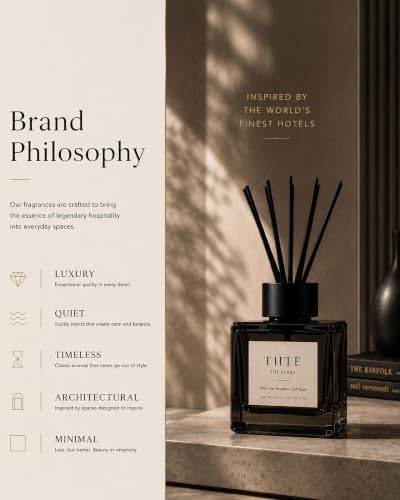 Hotel Reed Diffuser Set, 6.7 fl oz, Sea Salt and Coastal Sage with Grapefruit, Seaweed and Ambrette, Long-Lasting Coastal Home Fragrance for Bedroom, Living Room and Office