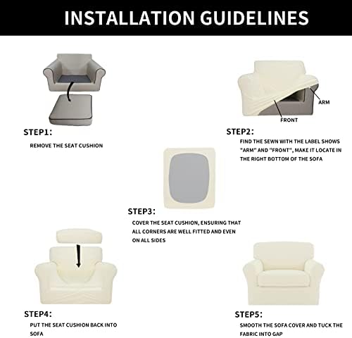 Easy-Going 2 Pieces Stretch Sofa Slipcover for Armchair Washable