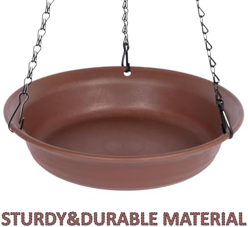 Hanging Bird Bath for Outside, VUWEZ Hanging Birdbath & Bird Feeder for Outdoors, Birds Water Wild Feeders Tray Bowl Accessories for Outdoor, Small Large Birdbaths Bowls for Garden Balcony Decoration