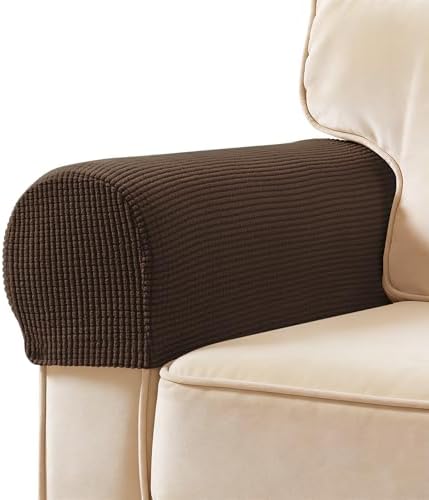 SUBRTEX Stretch Couch Arm Covers Set of 2, Non-Slip Sofa Armrest Slipcovers