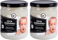 Baby Powder Two Pack Odor Eliminating Highly Fragranced Candle - Eliminates 95% of Pet, Smoke, Food, and Other Smells Quickly - Up to 80 Hour Burn time - 12 Ounce Premium Soy Blend