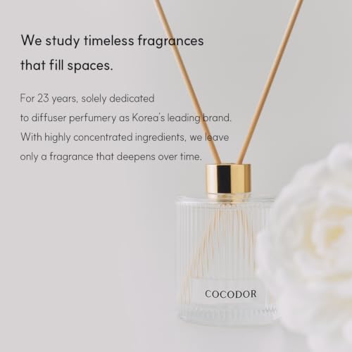 COCODOR Silk Flower Reed Diffuser Set, Clean Linen, 6.7 oz, Home Décor