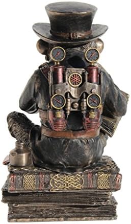 Veronese Design 7 3/4" Steampunk Chimpanzee Scholar Resin Sculpture Bronze Finish