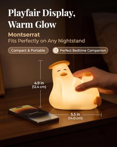 Duck Night Light for Kids, 8 Soothing Sounds, 14 Colors Lamp