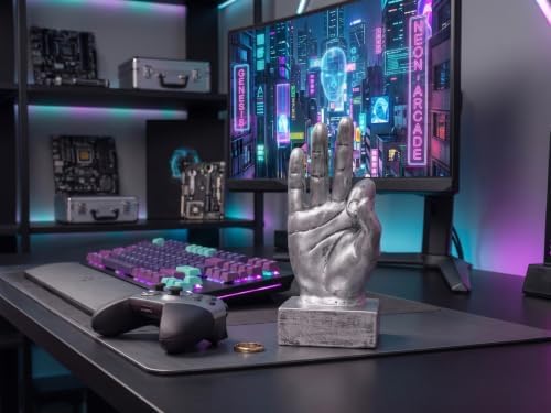 Nice purchase Hand Finger Gesture Desk Statues Fingers Sculpture Creative Home Living Room Cabinet Shelf Decoration (OK Gesture in Silver)