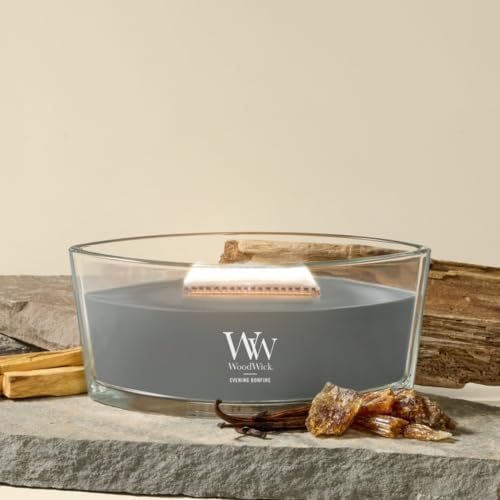 WoodWick Evening Bonfire Scented Candle, Crackling Wick, 16oz