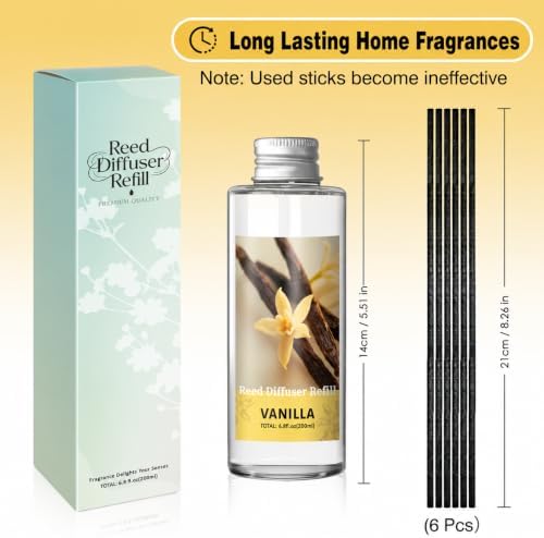 SCENTORINI Reed Diffuser Oil Refill Set, Vanilla Diffuser Oil 6.76 Fl Oz