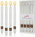 NJAO HOO White Candlesticks 10 Inch Handmade Dripless Taper Candles Unscented Colored Candle Set - Up to 9-11 Hours Burn, Pack of 4