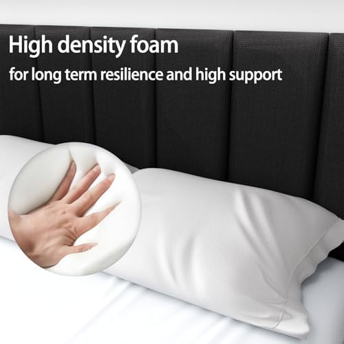 Upholstered Wall Mounted Headboard, Acoustic Panel, Peel and Stick Wall Padding, Black Towel Fabric, 12-Pack