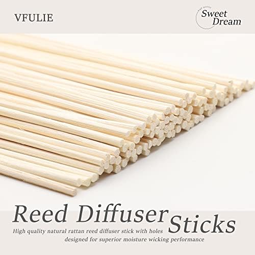 VFULIE 100PCS Reed Diffuser Sticks, Refill Replacement for Aroma Fragranc (100, Primary Color)