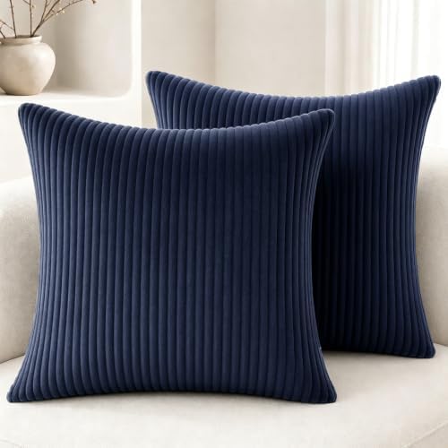 2 Pack 18 x 18 Decorative Throw Pillows with Insert Included