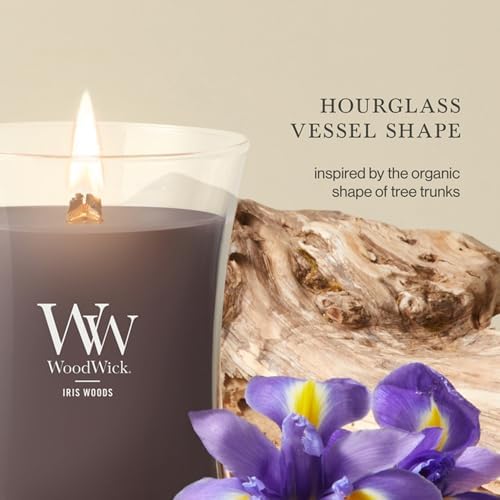 WoodWick Iris Woods Scented Candle, Crackling Wick, 9.7oz