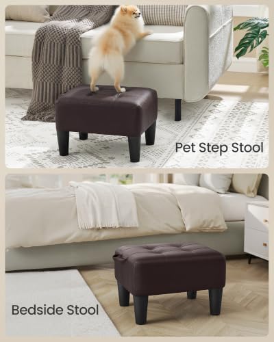 SONGMICS Storage Ottoman, PVC Leather Footrest with Hidden Storage