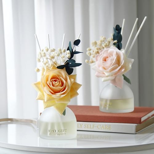 Reed Diffuser Set, 4.06 oz Scent Diffuser with 6 Sticks,Home Fragrance,Reed Diffuser for Bathroom Shelf Decor Gardenia White Tea