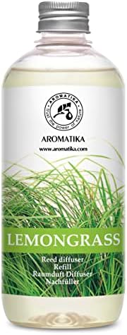 Lemongrass Reed Diffuser Refill, Natural Essential Lemongrass Oil 17 Fl Oz - Fresh & Long Lasting Fragrance - Reed Diffuser Oil Refill for Aromatherapy - Home - Office - Restaurant