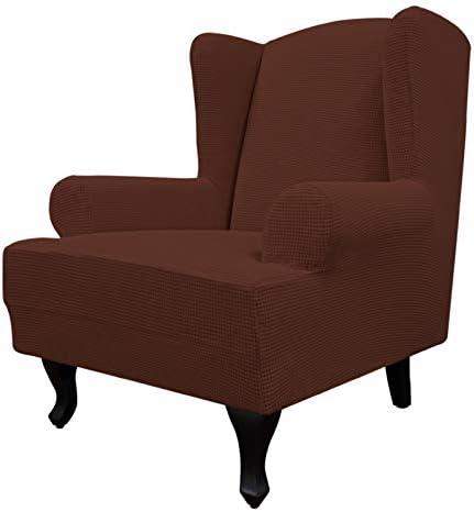 Easy-Going Stretch Large Wingback Chair Sofa Slipcover Coffee