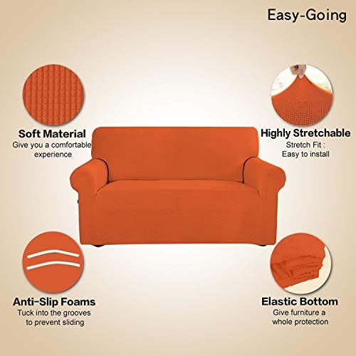 Easy-Going Stretch Halloween Couch Covers for Sofa Washable Large Orange
