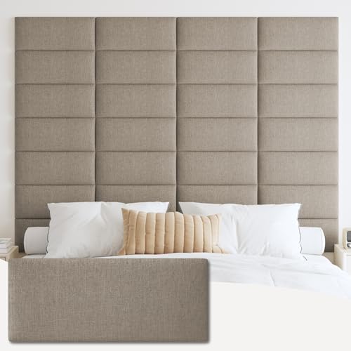 IFNOW Wall Mounted Headboard, Peel and Stick Panels, Linen, King