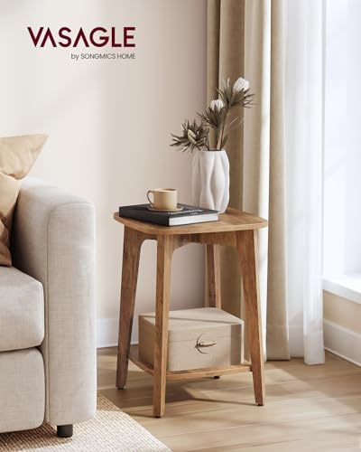 VASAGLE Side Table, 2-Tier Small Square End Table, Nightstand Set of 2