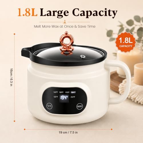 Candle Making Kit with 1.8L Electric Wax Melter 2LB Soy Wax, DIY Candle Kit