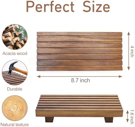 Acacia Wood Riser for Bathroom Counter Tray Decor Kitchen Sink Soap Dish