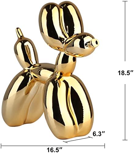 Gold Balloon Dog Decor,Gold Room Decors,Balloon Animal Preppy Room Shelf Decor,Cute Statue Home Decors,Bedroom Modern Sculpture Desk Decoration,Golden Decorations Gifts