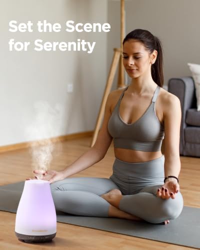 InnoGear Essential Oil Diffuser Ultrasonic Diffusers for Home, Brown Base