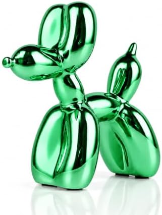 Green Balloon Dog Decor,Balloon Animal Decor,Shelf Decor Preppy Room Decor,Cute Statue Home Decor, Bedroom Modern Sculpture Desk Decor,Office Gold Decorations Small Figurines